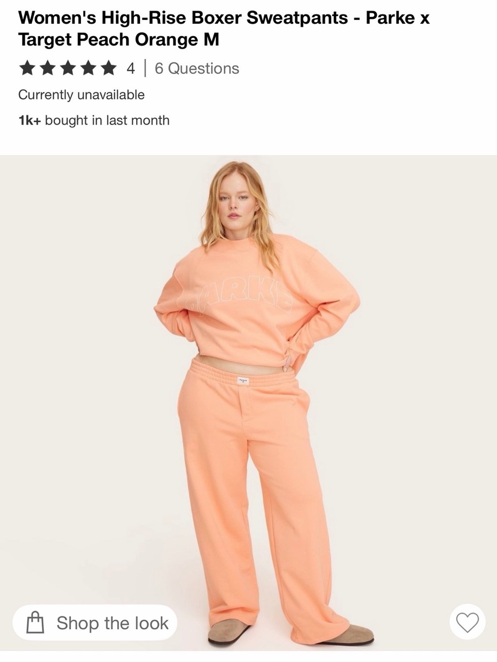 Parke x Target: High-Rise Wide-Leg Sweatpants in Peach Orange - Parke x Target